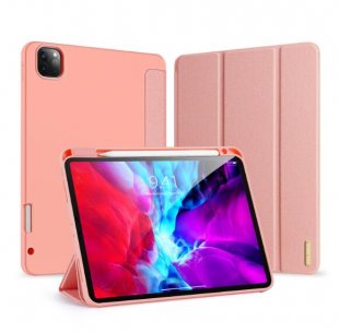 Wholesale 2020 Fall Resistant Smart Stay Cover Leather Protective Case with Pen Holder Pink DUX DUCIS for iPad Pro 12.9