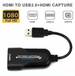 Wholesale for Live Broadcasts Video Recording black Portable USB 3.0 HDMI Game Capture Card Video Reliable Streaming Adapter