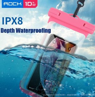 Abctay for iPhone 8 7 6 Xiaomi Samsung Huawei Protection Pouch Pink ROCK Swimming Bags Waterproof Bag Universal Underwater Pouch Phone Case