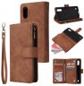 Wholesale Case Smartphone Shell Wallet Design Zipper Closure Overall Protection Cellphone Cover 4 brown For Samsung A01