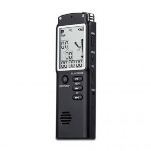 Voice Recorder USB Professional Dictaphone Digital Audio Voice Recorder with WAV MP3 Player black(8GB)