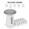 Wholesale Table Lamp Desktop Decor America Standard Gray White 5 Charging Ports Mobile Phone Bracket Mushroom