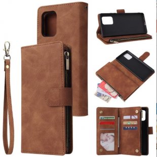 Wholesale Mobile Phone Case Wallet Design Zipper Closure Overall Protection Cellphone Cover 4 brown For Samsung S10 Lite 2020