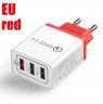 Wholesale 3 Port USB Hub Wall Charger Adapter red_European regulations 30W QC 3.0 Fast Quick Charger