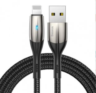 Wholesale for Iphone Xs Max Xr X 8 7 6 5 Plus 5 USB Charging Cable black_black 1M USB Cloth Braid Cable with LED Light