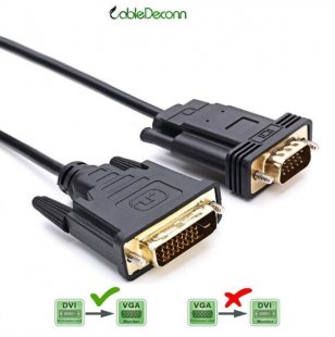 Wholesale for PC DVD Monitor HDTV Without USB Cabledeconn 2M DVI 24+1 DVI-D Male to VGA Male Adapter Converter Cable