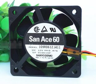 Wholesale SANYO 6025 109R0612J411 12V 0.47A 3Wire Cooling Fan