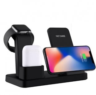 Wholesale for Apple Watch 10W Qi Wireless Charger For Phone black 3 IN 1 Fast Charger Quick Charge