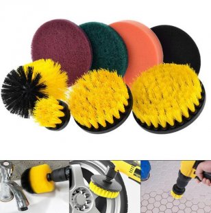 Wholesale 8pcs/set Power Cleaning Brush Tool with Cleaning Brush and Scouring Pad for Dirt / Floors / Baths / Showers / Tiles / Corners / Bathrooms and Kitchen Surfaces