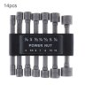 Wholesale 14pcs/set Power Nut Driver Bit Set 1/4" Hex Shank Metric & SAE Standard Screwdriver Socket Bits