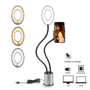 Wholesale Self-timer Live Artifact Live Performances Silver Multi-functional Fill Light Beauty Mobile Phone Holder