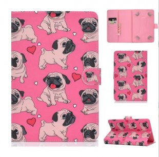 Wholesale 7Inches Color Painted PU Cover with Front Snap Caring dog Universal Laptop Protective Case