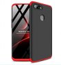 Wholesale Ultra Slim PC Back Cover Non-slip Shockproof 360 Degree Full Protective Case Red black red_Oppo A7 for Oppo A7