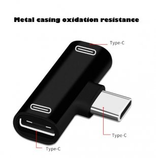 Wholesale for Xiaomi 6 6X 8 Note3 Mix 2 Huawei Mate 10 P20 black Dual Type C USB-C Earphone Headphone Audio Charging Charger Adapter Splitter Convertor