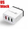 Wholesale 3 Port USB Hub Wall Charger Adapter black_U.S. regulations 30W QC 3.0 Fast Quick Charger