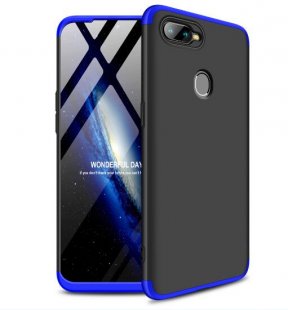 Abctay Ultra Slim PC Back Cover Non-slip Shockproof 360 Degree Full Protective Case Blue black blue_Oppo A7 for Oppo A7