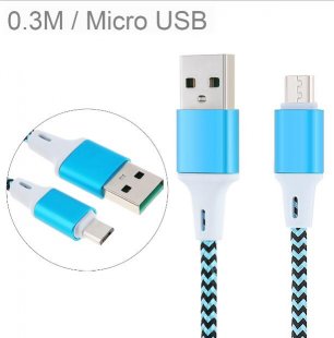 Wholesale DiGiYes 0.3M/0.98Ft Micro USB 2.5A Nylon Fast Charge USB Data Cable Fit for Samsung / Xiaomi / Huawei Android Mobile Phone