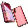 Abctay Front Back Glass Cover Luxury Aluminum Metal Magnet Adsorption Phone Case red_Huawei P30 pro For Huawei P30 Pro/P30 Lite/P30