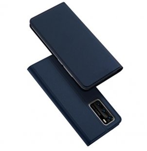 Wholesale Leather Mobile Phone Cover Magnetic Protective Case Bracket with Cards Slot blue DUX DUCIS For HUAWEI P40