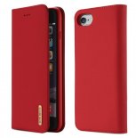 Wholesale Luxury Genuine Leather Magnetic Flip Cover Full Protective Case with Bracket Card Slot red DUX DUCIS For iPhone 6/6s