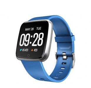 Wholesale Smart Bracelet Blue silicone strap 1.3 Inch Color Screen Exercise Heart Rate Blood Pressure Sleep Detection Call Alert