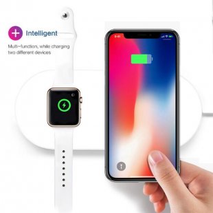 Wholesale for Apple Watch Sumsang iPhone white For iWatch 2 3 QI Wireless Charger Quick Fast Charging Pad