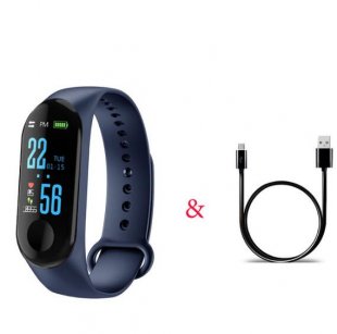 Wholesale M3 Pro Smart Watch Sport Band Blood Pressure Sleep Monitor Drinking Remind Wristband Bracelet Navy blue