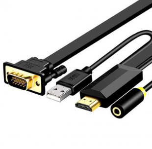 Wholesale Notebook Set-Top Box Connected Monitor Cable 3m HDMI to VGA Cable HDMI To VGA Audio Synchronization