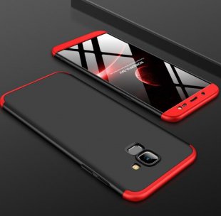 Wholesale Ultra Slim 360 Degree Non-slip Shockproof Full Protective Case Red black red For Samsung J6 2018/on 6