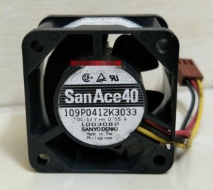 Wholesale Sanyo 109P0412K3033 12V 0.55A 3wires Cooling Fan