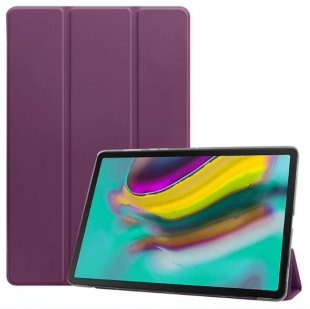 Wholesale with Sleep Function purple For Samsung Tab S5E 10.5 T720 Ultra-thin PU Leather Bracket Tri-fold Protective Case