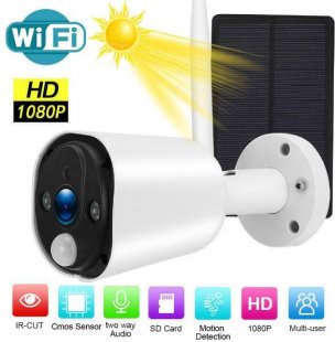 Wholesale 1080P HD Security Camera Waterproof Survelliance Solar Panel Night View white Solar Power Wireless Camera