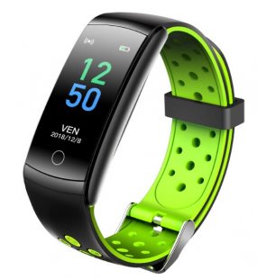 Wholesale Blood Pressure Monitoring Intelligent Sleep Monitor Sport Pedometer Activity Tracker Green Q8L Smart Watch Fitness Bracelet 0.96inch Screen Heart Rate