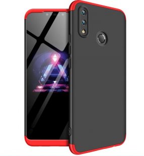 Abctay 3 in 1 360 Degree Non-slip Shockproof Full Protective Case Red black red For HUAWEI NOVA 3I/P smart Plus