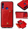 Abctay prime 2019 PU Leather Shockproof Cell Phone Case Anti-dust Phone Case with Double Buckle Card Slot Pocket red For HUAWEI Y9