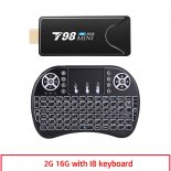 Mini Tv Stick Box Tv T98 Mini Tvbox Rk3318 Android10.0 Tv Box Media Player Tv Receiver 2+16g 2+16G_British plug+I8 Keyboard