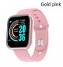 Wholesale for iPhone Xiaomi Fitness Tracker Heart Rate Monitor Built-in 150mAh Battery USB Charging Gold pink Y68 Smart Watch Waterproof Bluetooth Sport SmartWatch Support