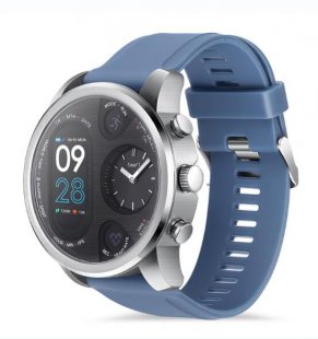 Wholesale IP68 Waterproof Smartwatch Silver&Blue Sport Smart Watch Stainless Steel Fitness Activity Tracker