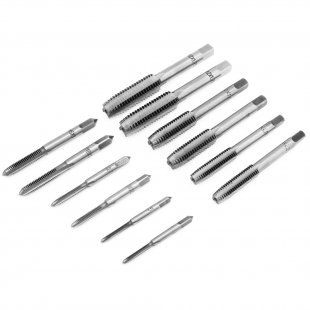 Wholesale 12Pcs Hand Screw Tap Thread Metric Plugs Taps Set M3 / M4 / M6 / M8 / M10 / M12 Thread Tool Metric Plug Tap Set Straight Flute Drill Set