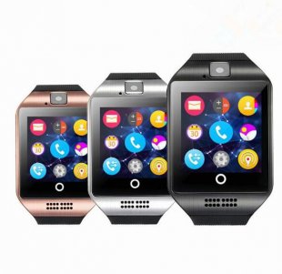 Wholesale Bluetooth Card Smart Fashion Wristwatch black Q18 Smart Watch Mobile Phone