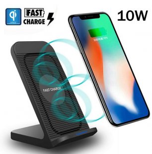 Wholesale Fan Qi Wireless Charger Dock Fast Charging Stand black For Samsung Galaxy S10 Plus/e