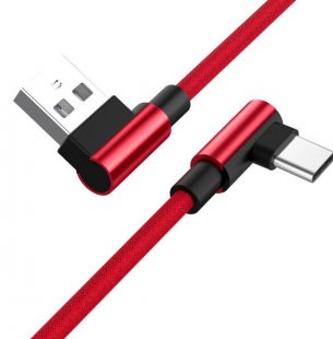 Abctay 1M Type C 90 Degree Charging Cable red