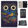 Wholesale Laptop Protective Case Color Painted Smart Stay PU Cover with Front Snap owl For Samsung T590