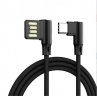 Wholesale Data Transmission Cable Adapter 2m for Phone black L Shaped Angle Head Type-C Charging Cable