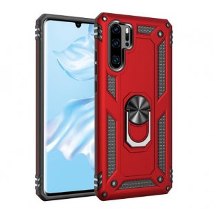 Wholesale for P30 pro red_Huawei P30 Anti-proof Phone Case Magnetic Car Phone Holder Case Cover