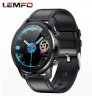 Wholesale IP67 Waterproof Bluetooth 5.0 1.3 inch Full HD IPS Screen Watch black_Black leather strap Lemfo LF26 Round Dial Smart Bracelet 150mAh