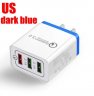 Wholesale 3 Port USB Hub Wall Charger Adapter Navy blue_U.S. regulations 30W QC 3.0 Fast Quick Charger