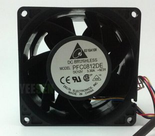 Wholesale Delta 8038 PFC0812DE 12V 3.3A 4Wire Server Fan,DC Brushless Fan,PWM Fan,Cooling Fan