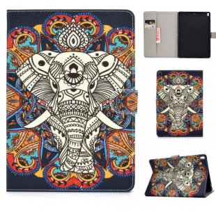 Wholesale with Front Snap Fun elephant For iPad 10.5 2017/iPad 10.2 2019 Laptop Protective Case Color Painted Smart Stay PU Cover