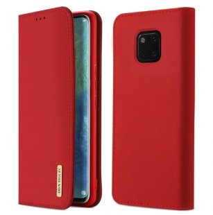 Wholesale with Bracket Card Slot red_Huawei MATE 20 pro DUX DUCIS For Huawei MATE 20 pro Luxury Genuine Leather Magnetic Flip Cover Full Protective Case